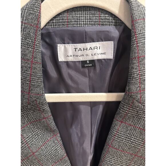 Tahari Women's Grey/Red Blazer Jacket Size 6 - Picture 3 of 4